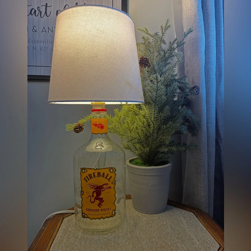 Fireball Cinnamon Whiskey Liquor Glass Bottle Lamp